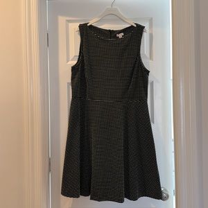 Fit and Flare Classic Black dress with white dots